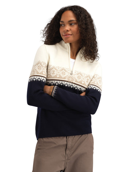 Moritz Women’s Sweater - Merino Wool NAVY BRONZE BEIGE OFFWHITE