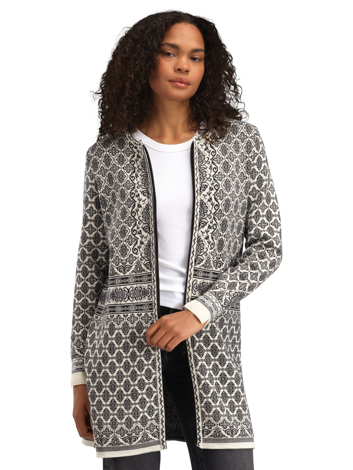 Ingeborg Fem Jacket Offwhite Black Gravuvig Smoke