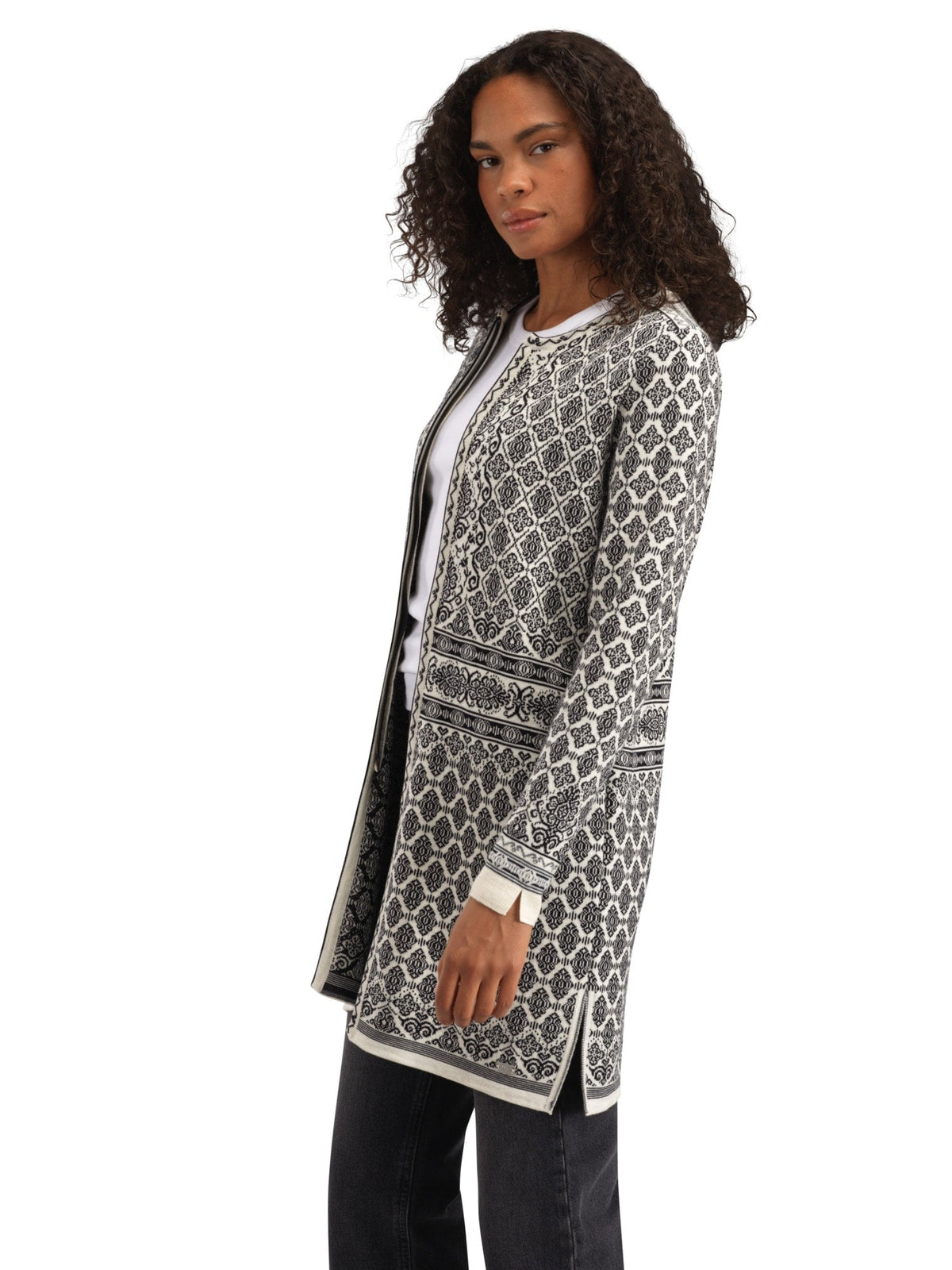 Ingeborg Fem Jacket Offwhite Black Gravuvig Smoke
