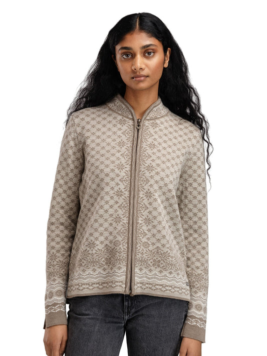 Solfrid Fem Jacket Mountainstone Sand Offwhite