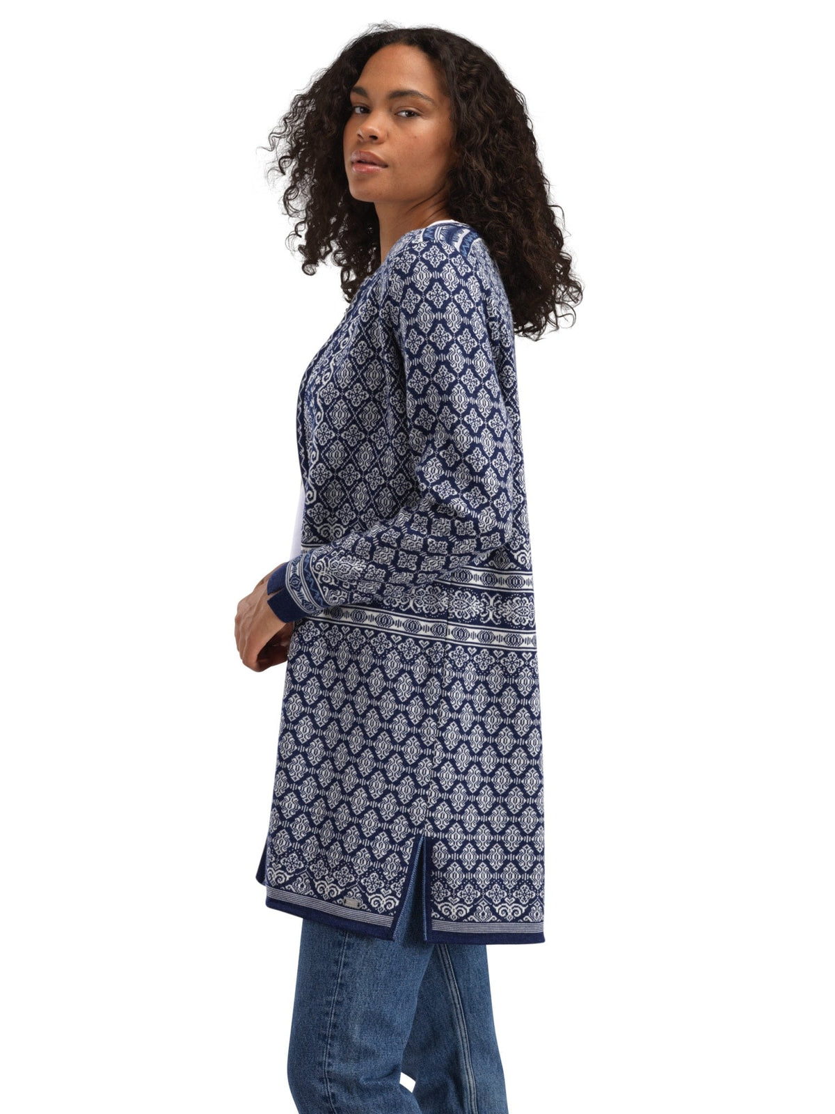 Ingeborg Women’s Jacket - Merino ELECTRICSTORM OFFWHITE BLUE