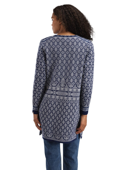 Ingeborg Women’s Jacket - Merino ELECTRICSTORM OFFWHITE BLUE