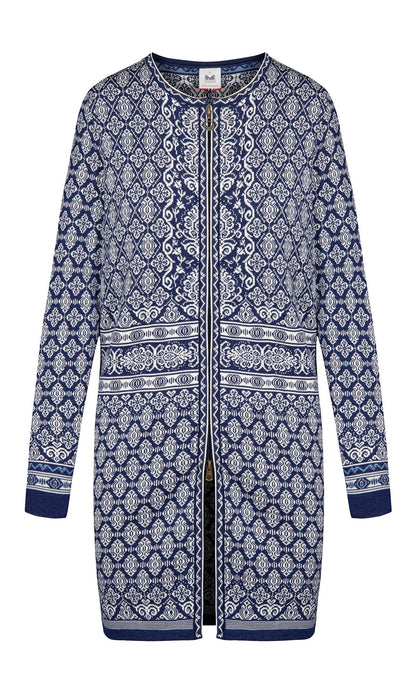 Ingeborg Women’s Jacket - Merino ELECTRICSTORM OFFWHITE BLUE