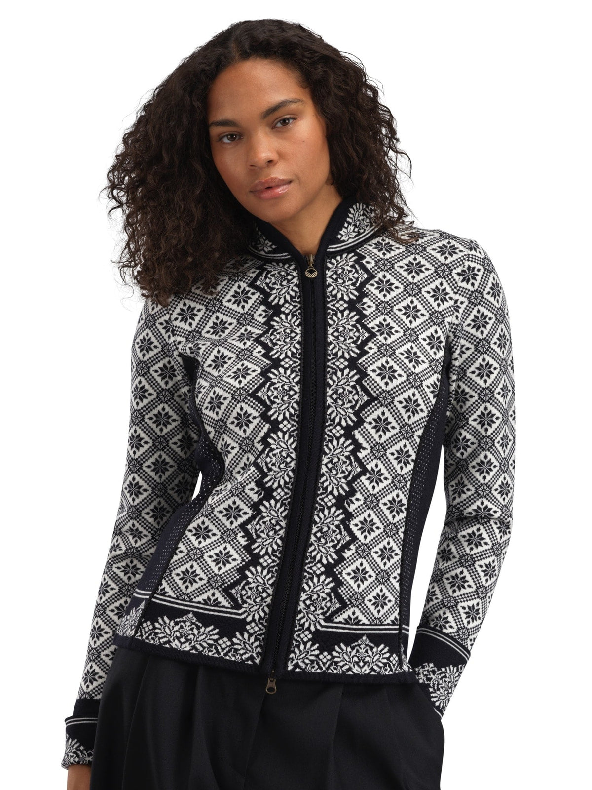 Christiania Women's Jacket - Merino Wool Black Off-white