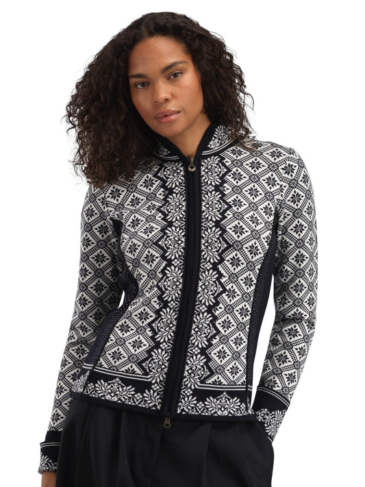 Christiania Women's Jacket - Merino Wool Black Off-white