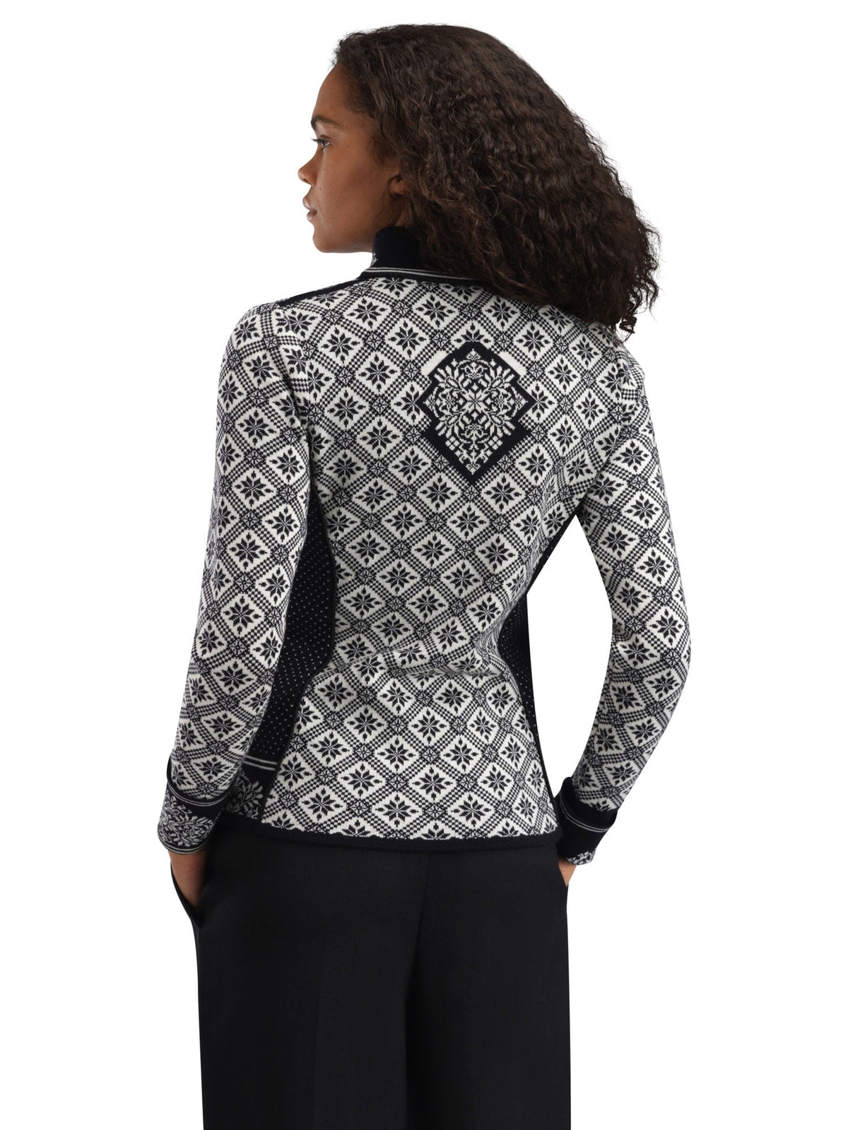 Christiania Women's Jacket - Merino Wool Black Off-white