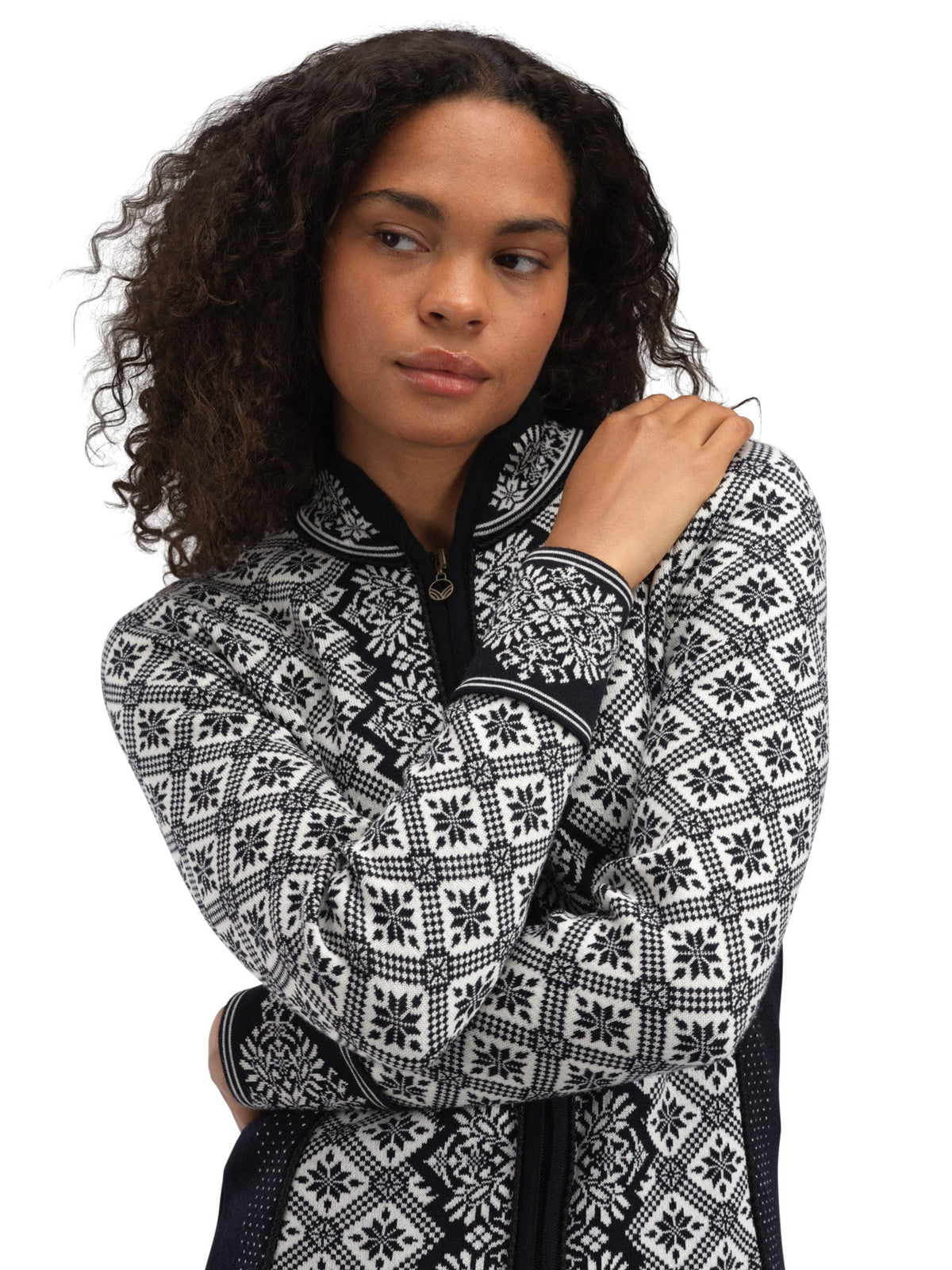 Christiania Women's Jacket - Merino Wool Black Off-white