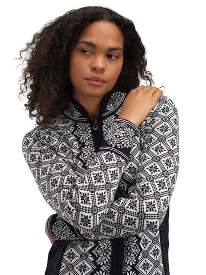 Christiania Women's Jacket - Merino Wool Black Off-white