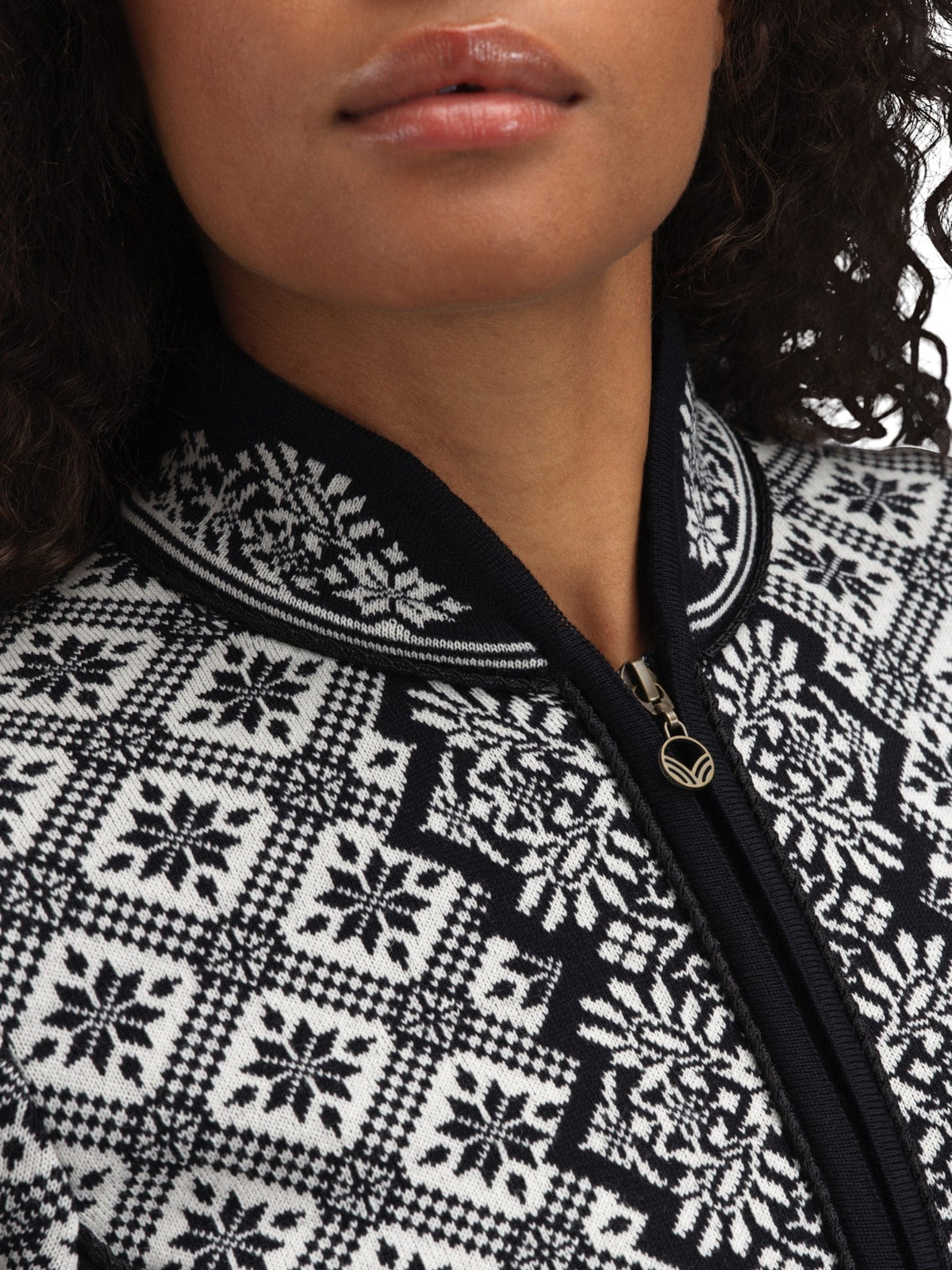 Christiania Women's Jacket - Merino Wool Black Off-white
