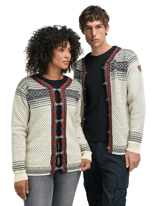 Setesdal Unisex Jacket - Norwegian Wool  OFFWHITE BLACK