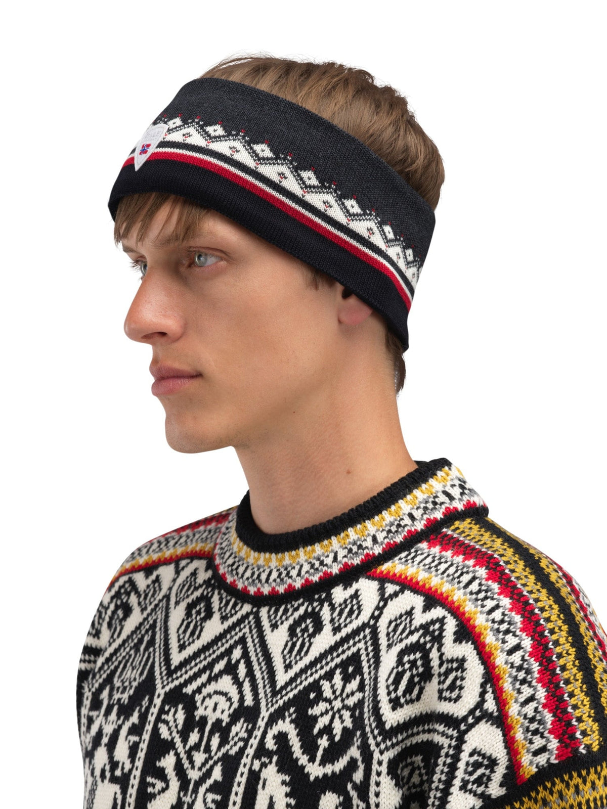 Moritz Headband - Merino Wool Dark charcoal Raspberry O