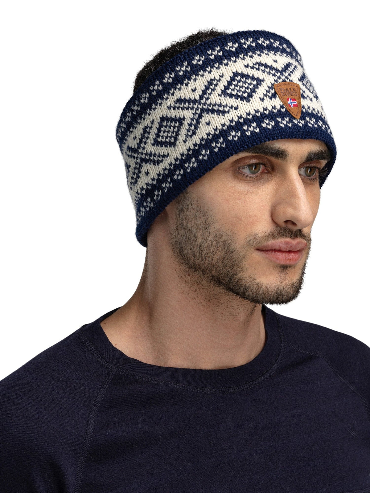 Cortina 1956 Headband - Norwegian Wool Navy White