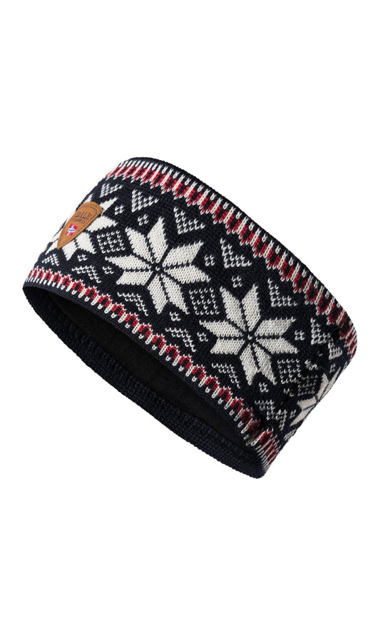 Garmisch Headband - Merino Wool Navy off white raspberry