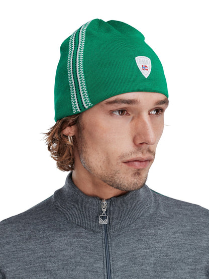 Mount Olympus unisex merino wool hat BrightGreen Offwhite Navy