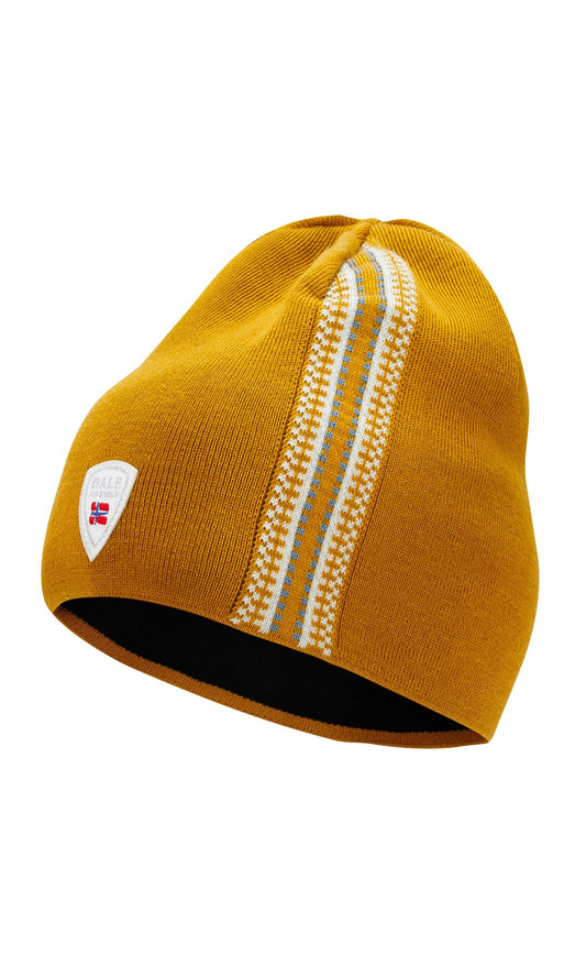 Mount Olympus unisex merino wool hat Mustard Offwhite Blueshadow