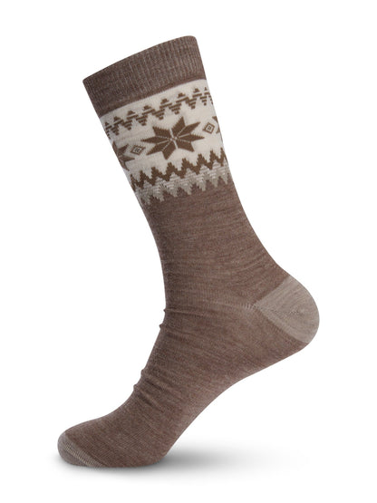 Myking Wool Socks Crew Cut Mountainstone Sand Off White