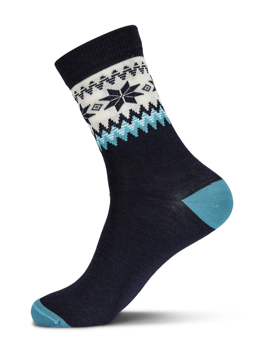 Myking sock Navy Turquoise Offwhite