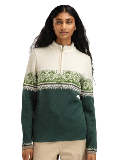 Moritz Fem Sweater Pinegreen Offwhite Springgreen