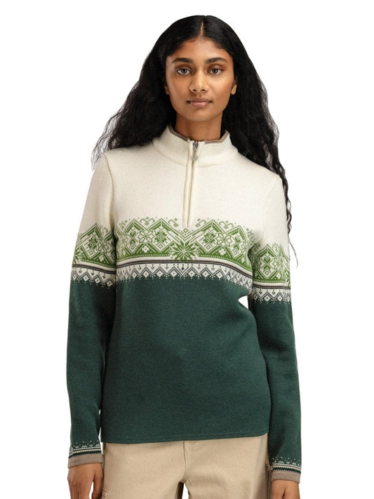 Moritz Fem Sweater Pinegreen Offwhite Springgreen