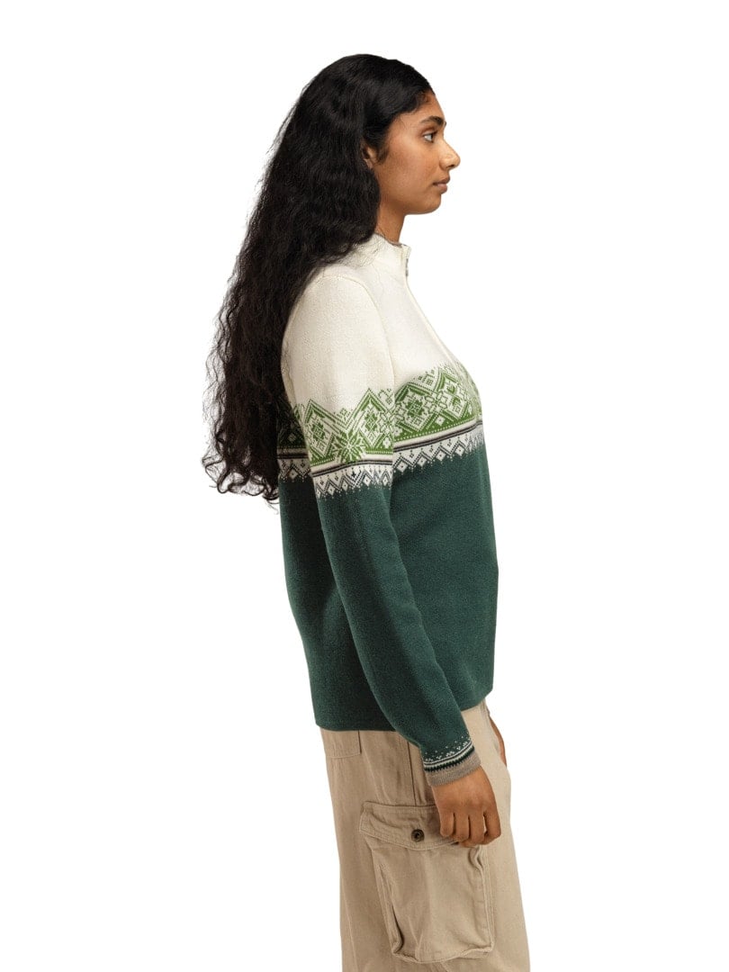 Moritz Fem Sweater Pinegreen Offwhite Springgreen