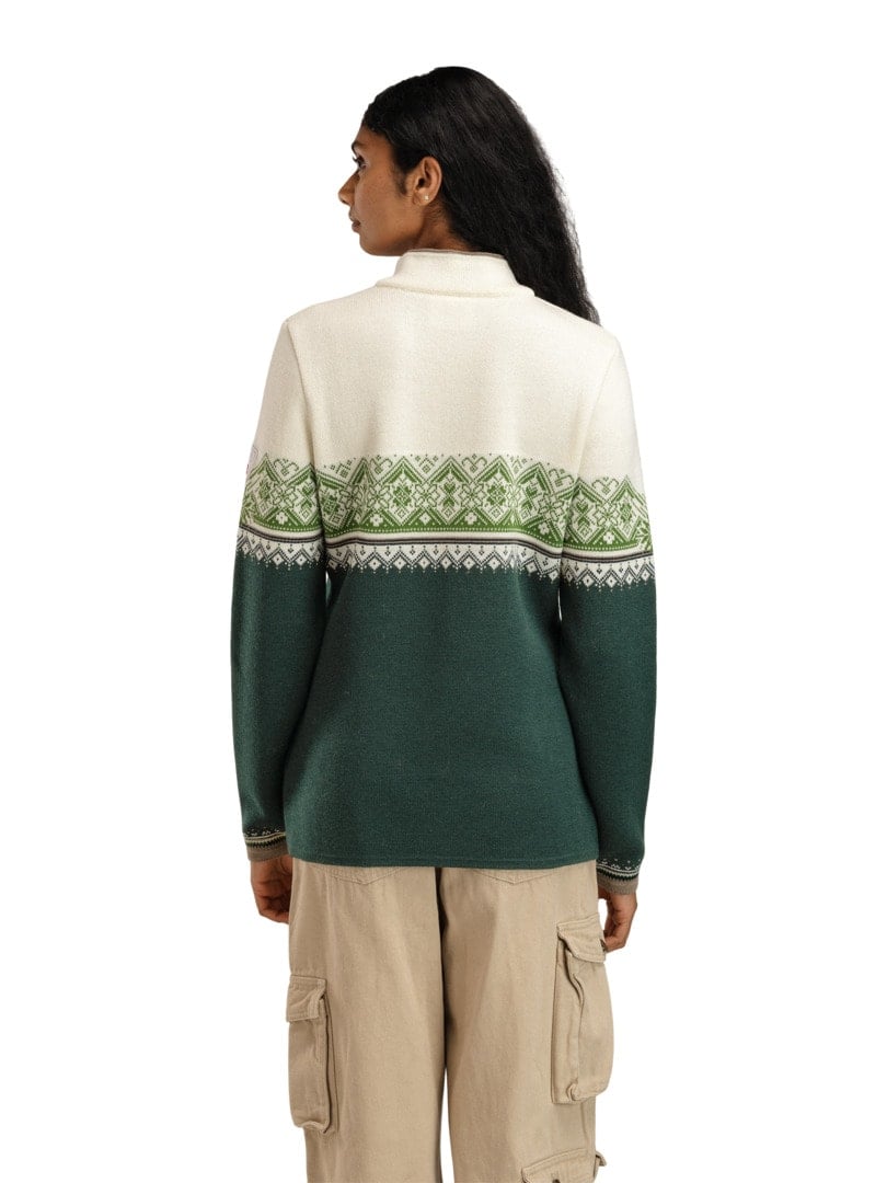 Moritz Fem Sweater Pinegreen Offwhite Springgreen