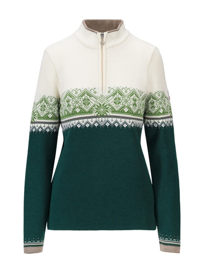 Moritz Fem Sweater Pinegreen Offwhite Springgreen