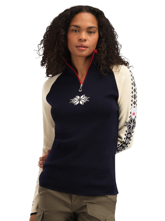 Geilo Fem Sweater Navy Offwhite Raspberry