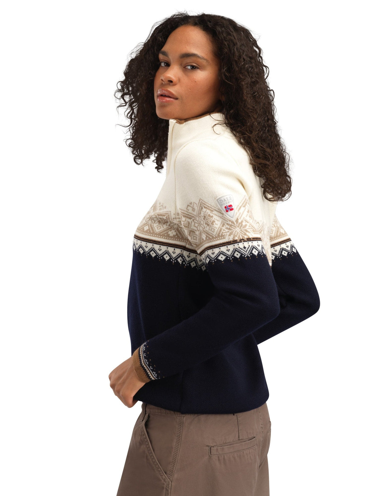 Moritz Women’s Sweater - Merino Wool NAVY BRONZE BEIGE OFFWHITE