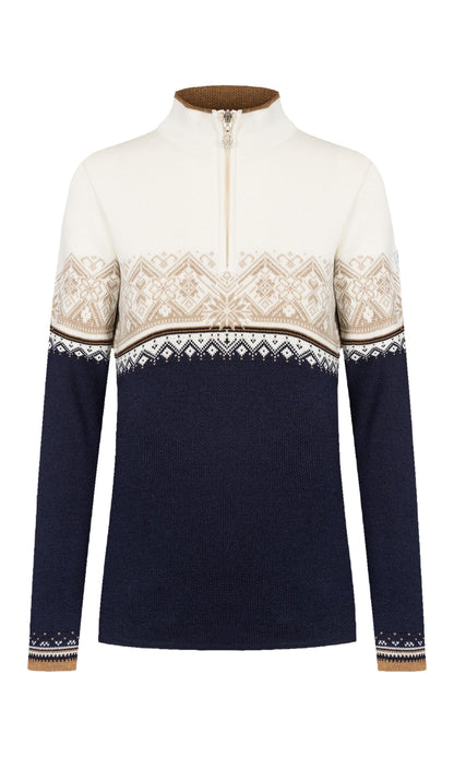 Moritz Women’s Sweater - Merino Wool NAVY BRONZE BEIGE OFFWHITE