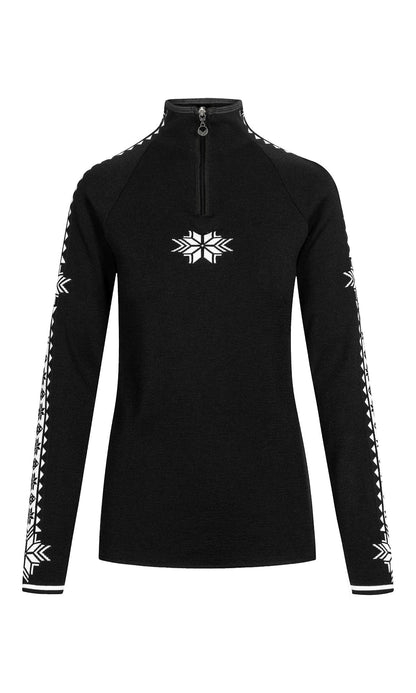 Geilo Women’s Sweater - Merino Wool BLACK OFFWHITE