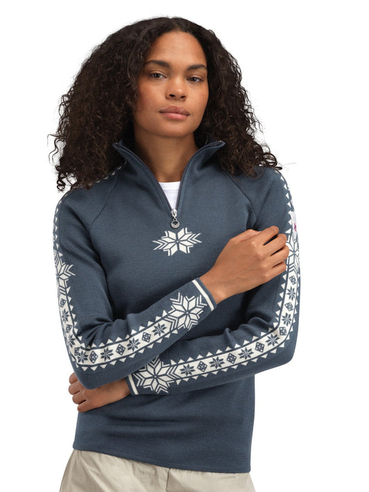 Geilo Fem Sweater Steel Offwhite
