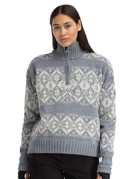 Roset Windproof Women's Sweater Blue Mel. Off White