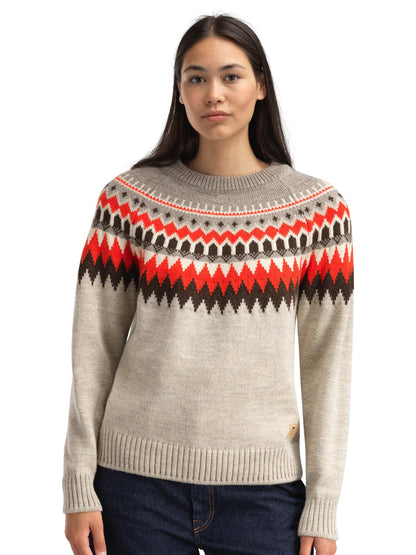 Losna Women's Sweater Birch Melange Coffee Roth Red