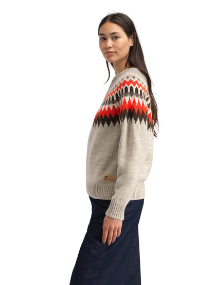 Losna Women's Sweater Birch Melange Coffee Roth Red