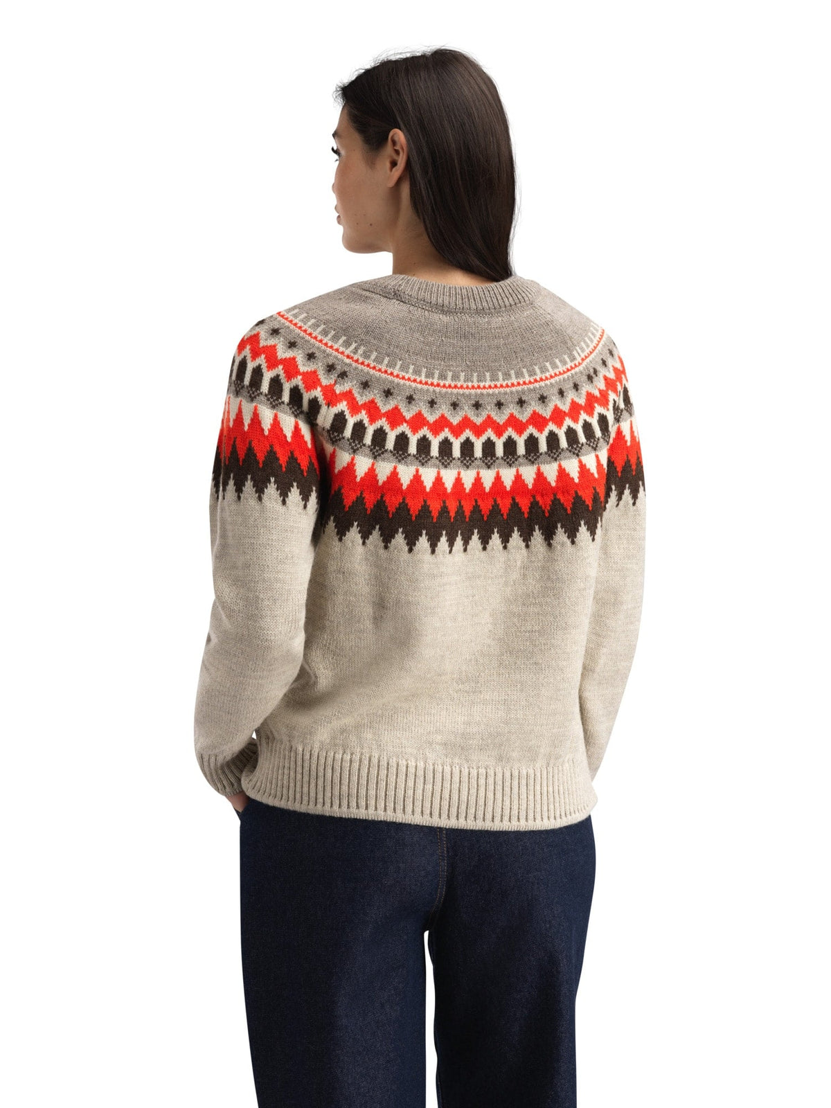 Losna Women's Sweater Birch Melange Coffee Roth Red