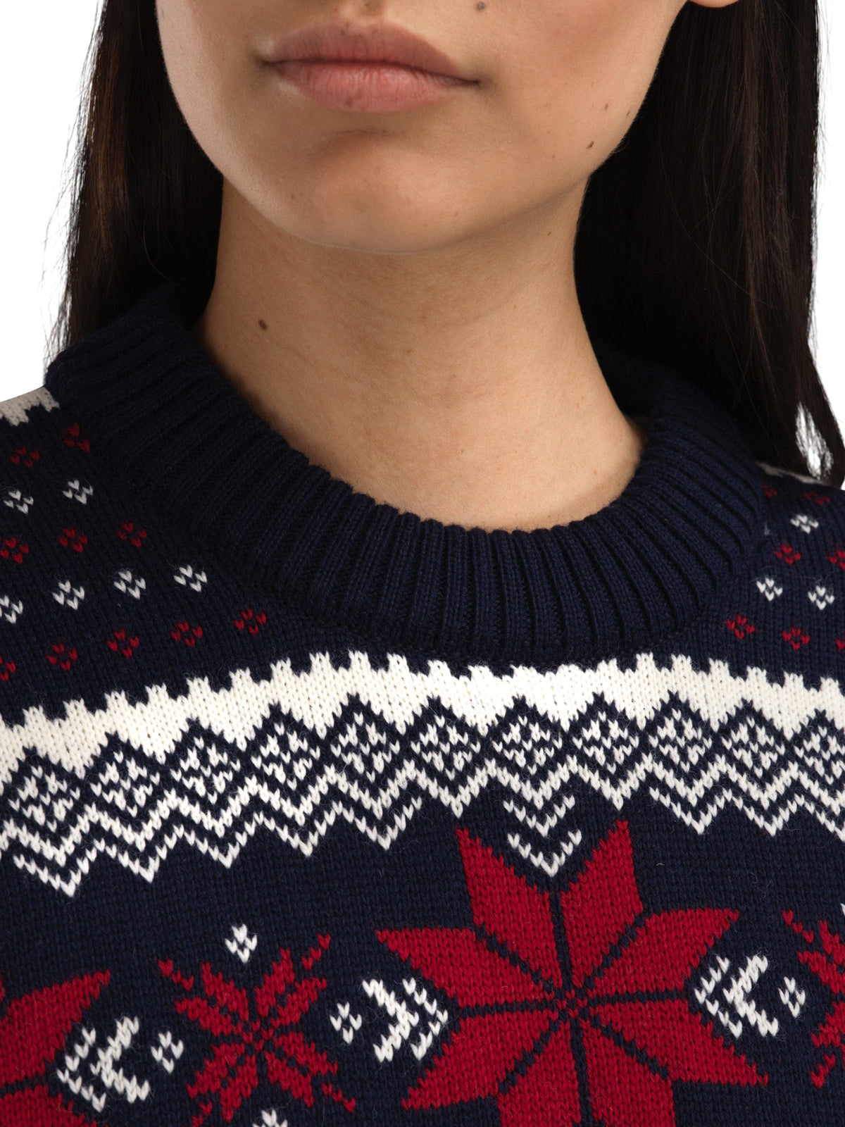 Egersund Women's sweater Navy Off White Red Rose