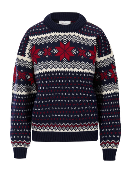 Egersund Women's sweater Navy Off White Red Rose
