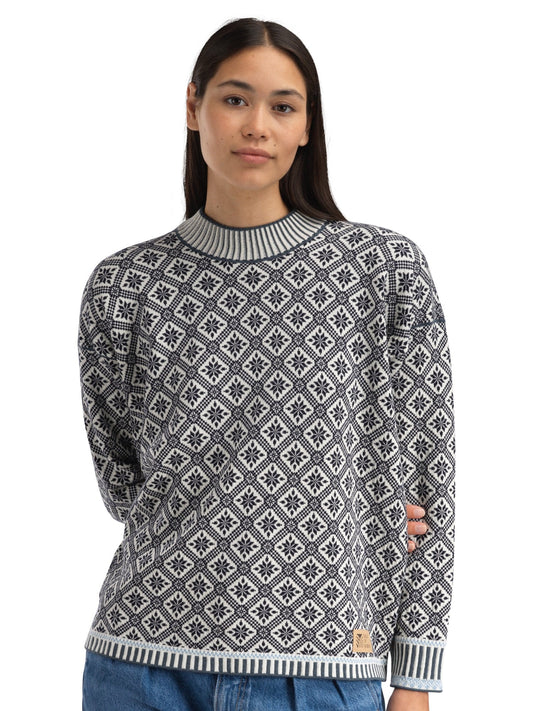 Langøy Fem Sweater Marine Offwhite