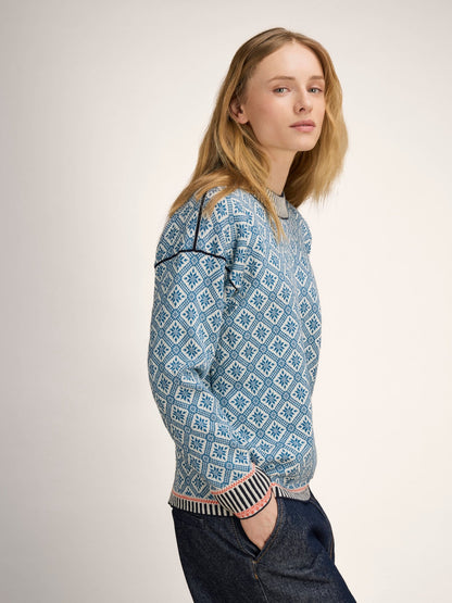 Langøy Fem Sweater Arctic Blue Offwhite