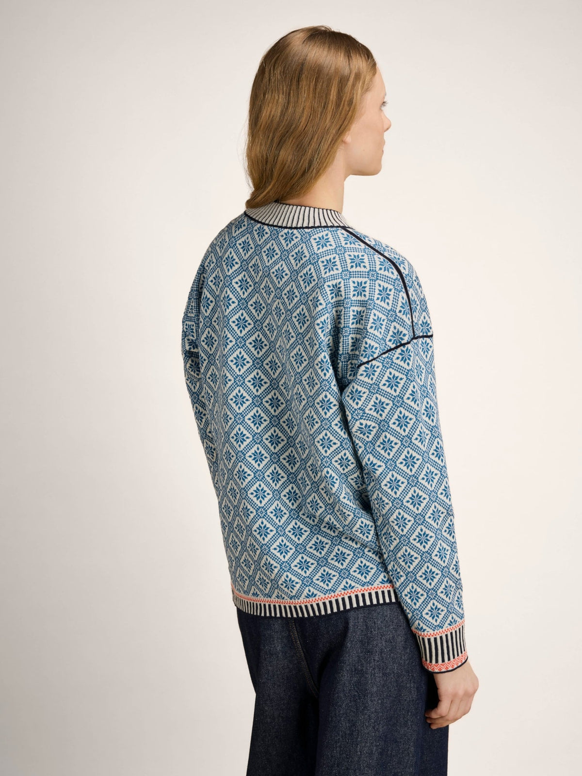 Langøy Fem Sweater Arctic Blue Offwhite