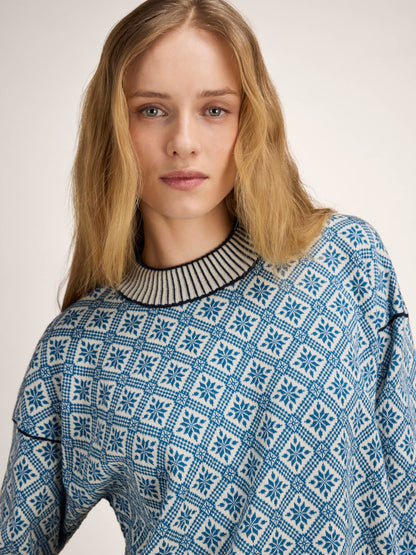 Langøy Fem Sweater Arctic Blue Offwhite