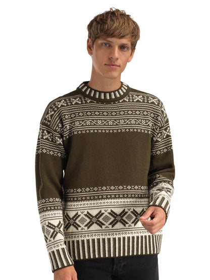 Torridal Men's Sweater Army Green Off White