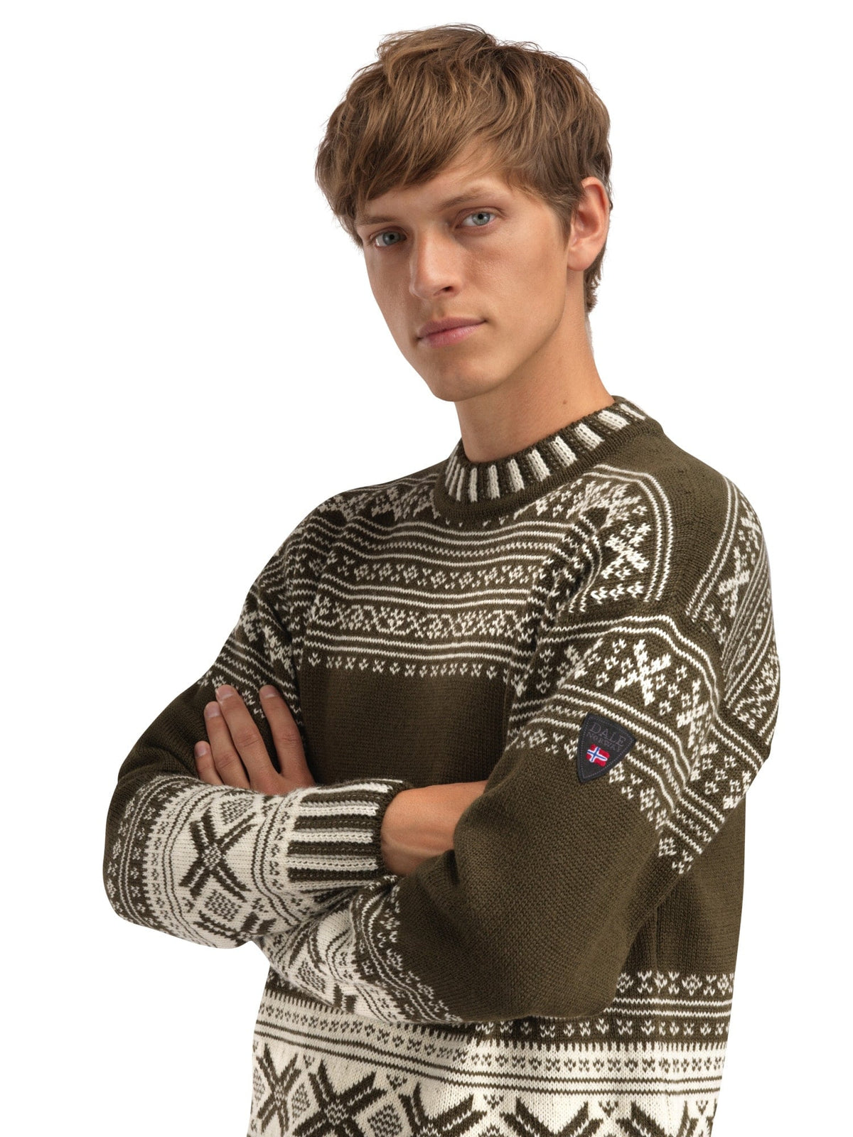 Torridal Men's Sweater Army Green Off White