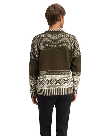 Torridal Men's Sweater Army Green Off White
