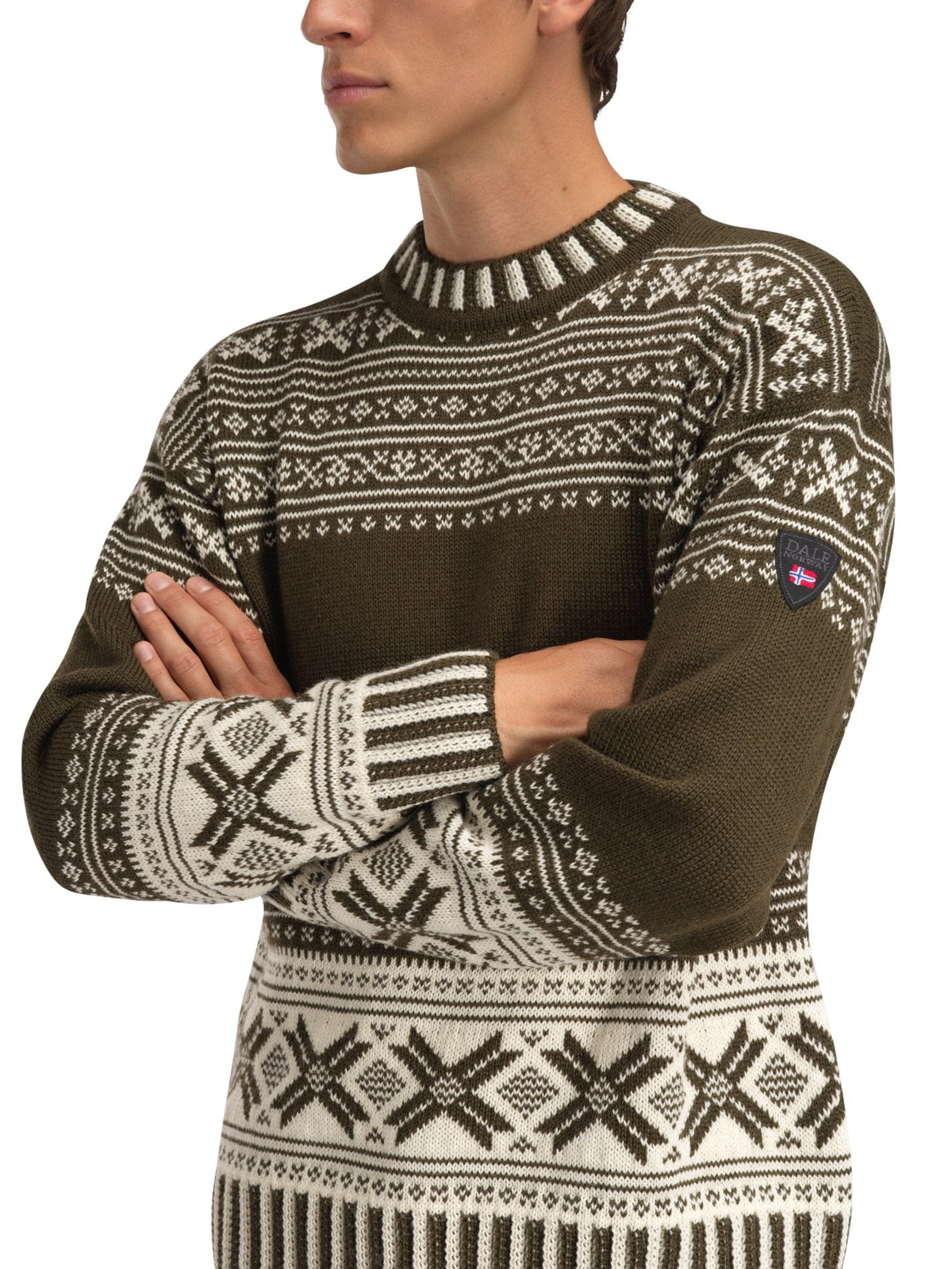 Torridal Men's Sweater Army Green Off White