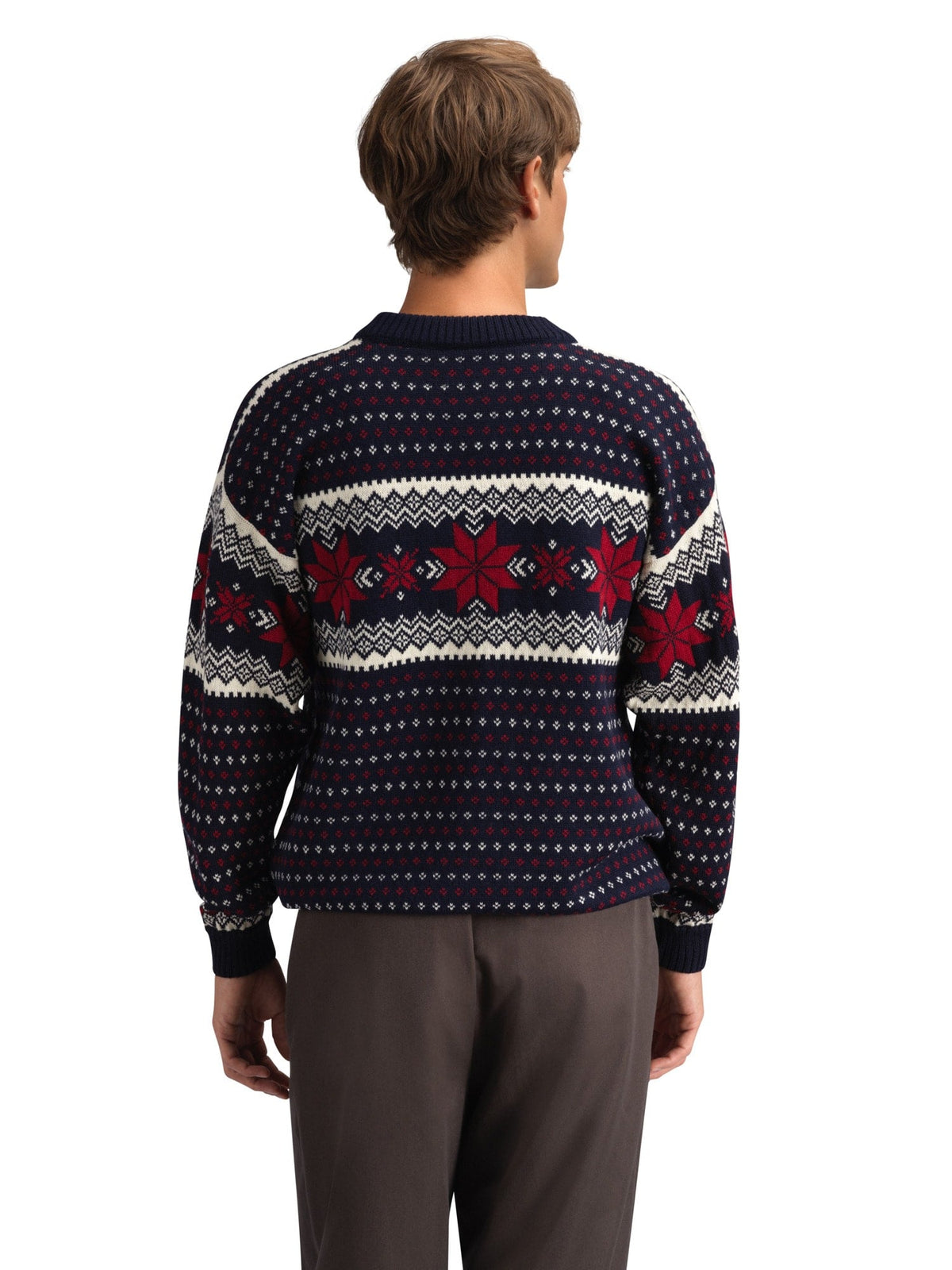 Egersund Men's sweater Navy Off White Red Rose
