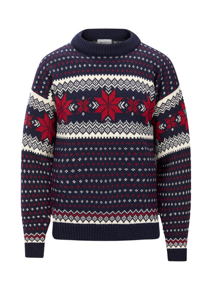 Egersund Men's sweater Navy Off White Red Rose