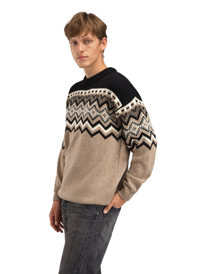 Randaberg Sweater Maculine Brown Black Offwhite