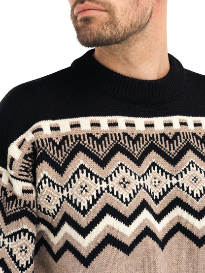 Randaberg Sweater Maculine Brown Black Offwhite
