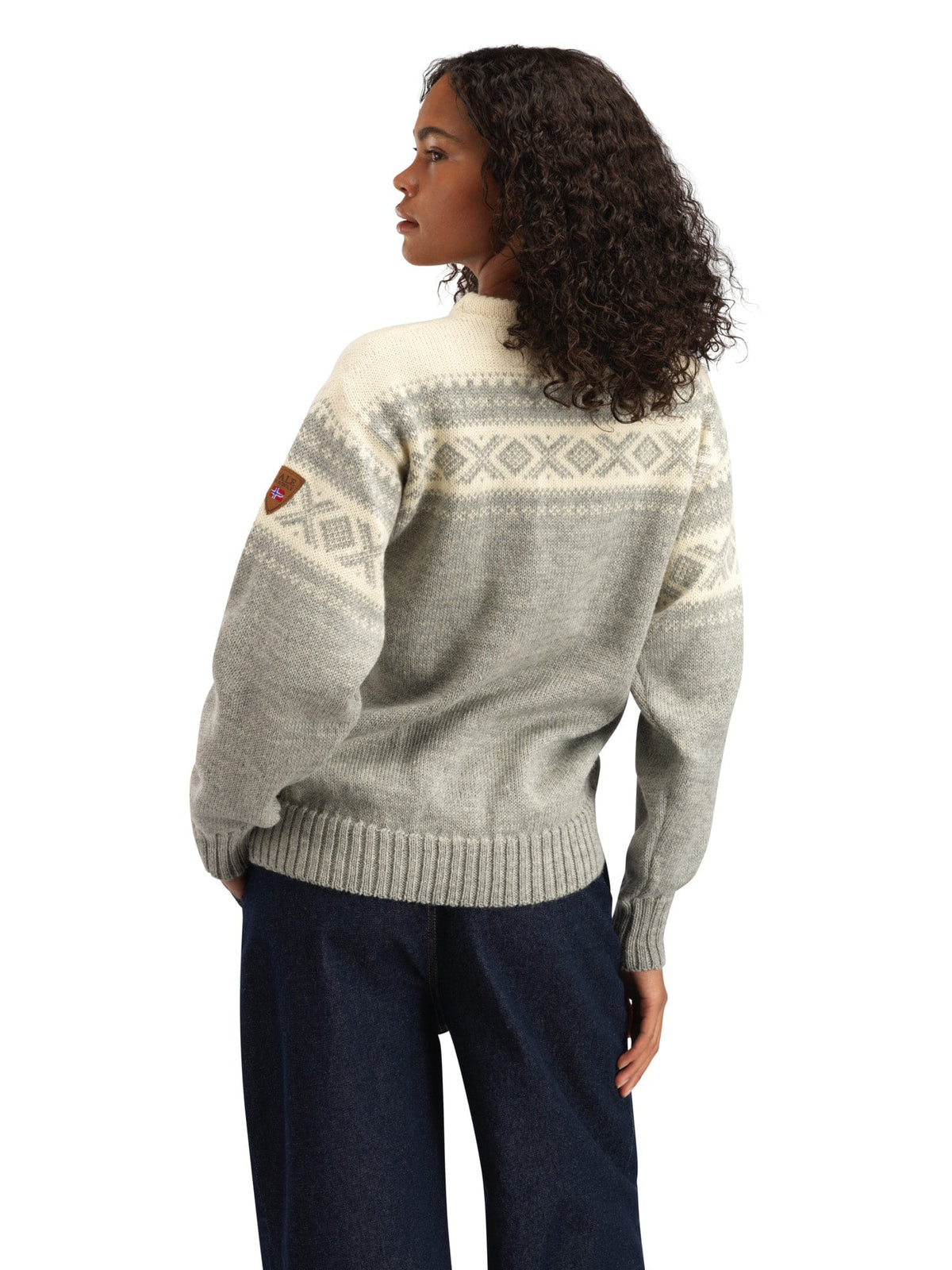 Cortina 1956 Unisex Sweater - Norwegian Wool Light Charcoal Mel Off-white